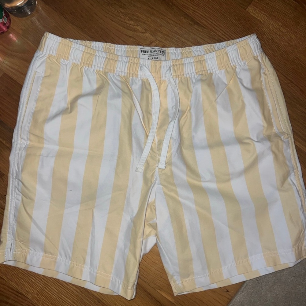 Mens XL Free Planet Striped Board Shorts